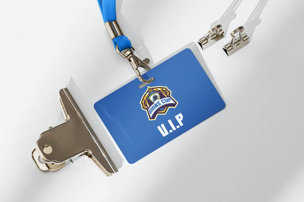 Badge VIP GHINS CUP — création graphique et impression