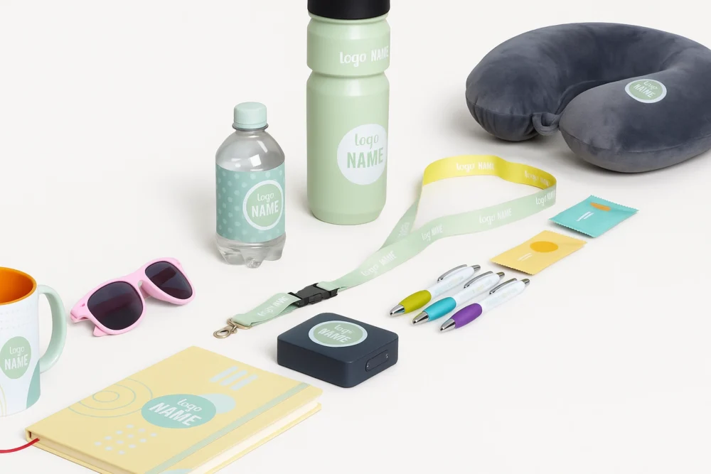Objets publicitaires éco-responsables — stylos, mugs, carnets recyclés