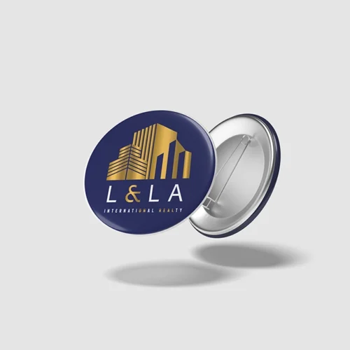 Flying badge or pin mockup