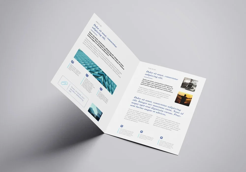 Maikkom brochure commerciale - Brochure dépliée présentant services et contenus avec images et textes structurés