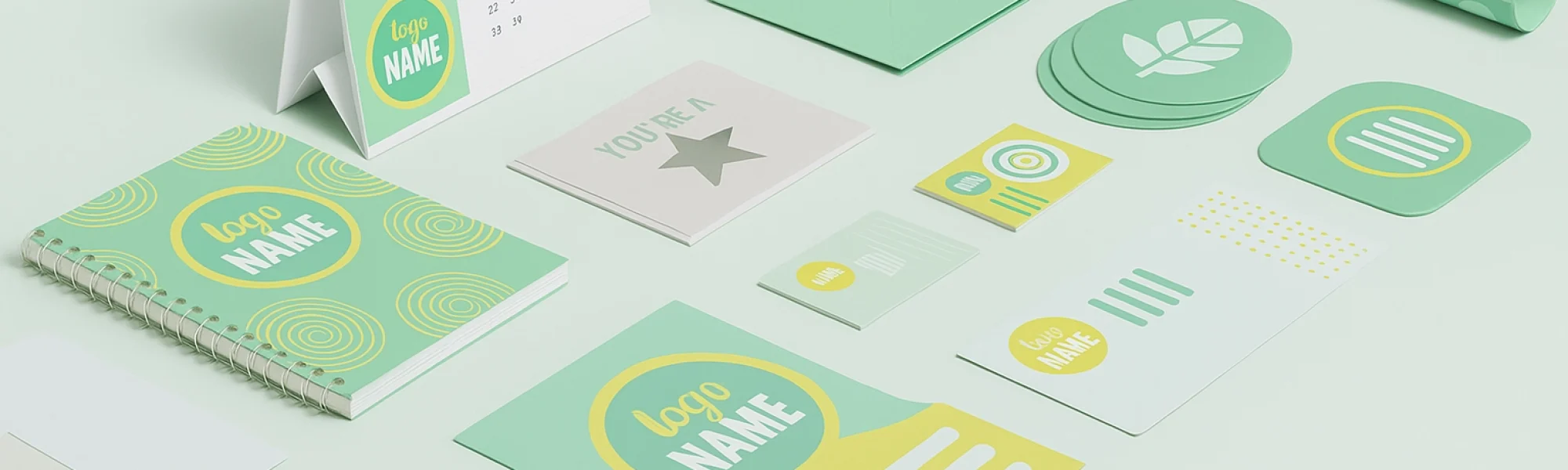 Maikkom identité visuelle écologique - Ensemble supports communication verts avec codes couleurs durables et motifs naturels